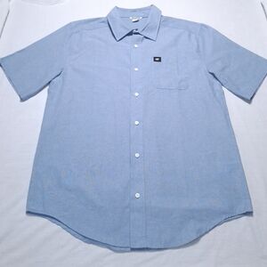 Caterpillar Men's L Light Blue Long Sleeve Button-Up Work Shirt CAT Patch